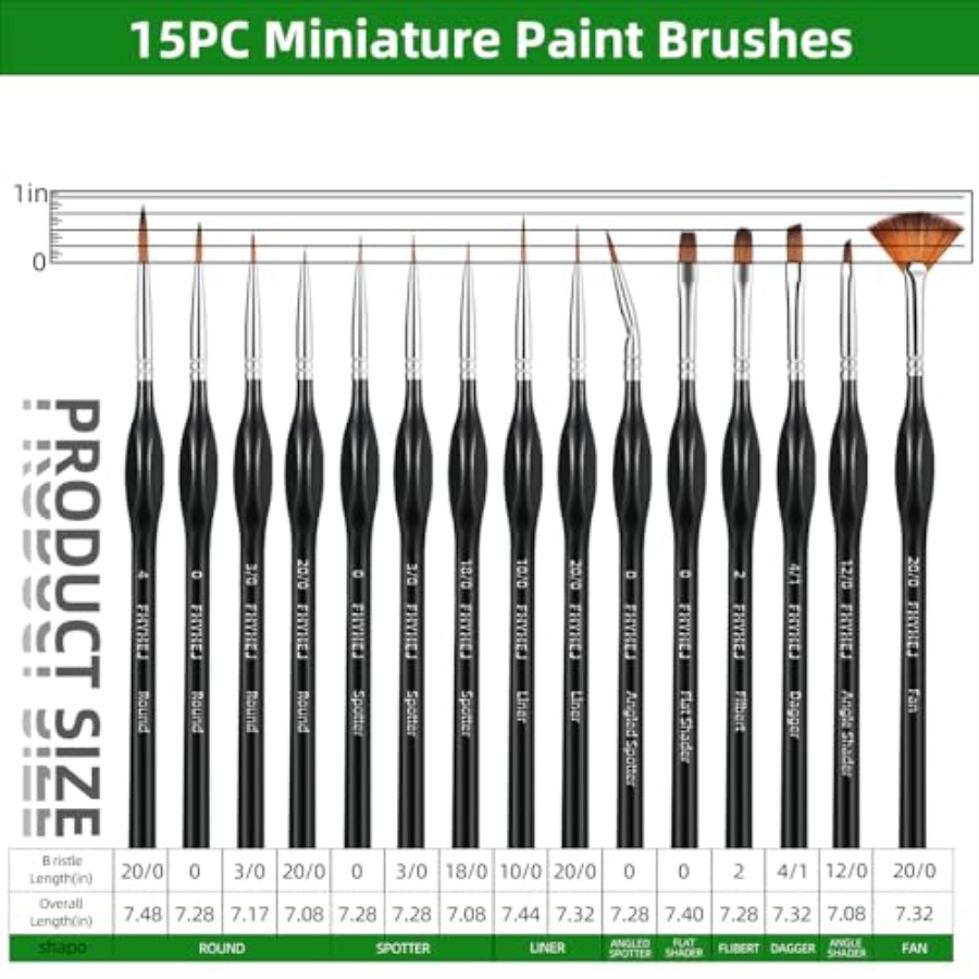 Detail Paint Brushes Set, 15PC – Detailing Brush Set Bewertung und Preis